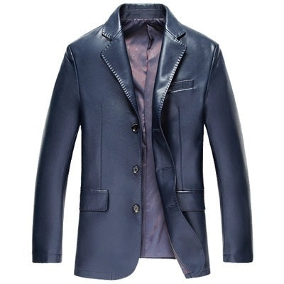 Fathers Wear Loose Casual PU Leather Jackets