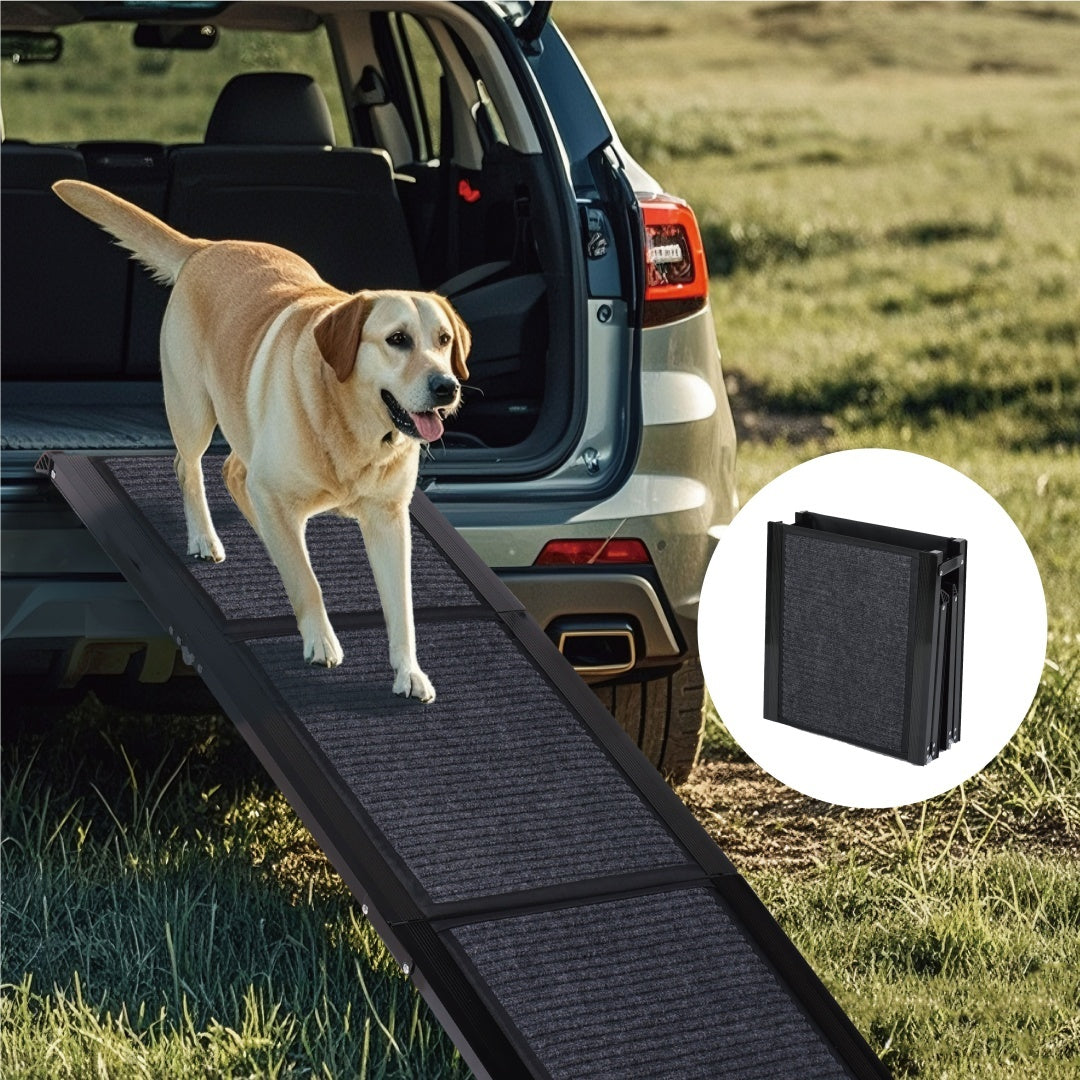 Dog Ramp For Car 71 Long 19.5 Wide Portable Dog Ramps For Large Dogs With Non-Slip Rug Surface Dog Car Ramp For SUV Car Truck, Folding Dog Ramp Up To 250LBS
