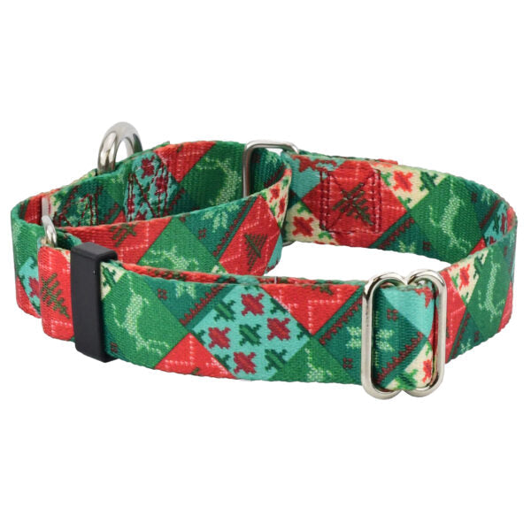 Christmas Patchwork Martingale Dog Collar EarthStyle