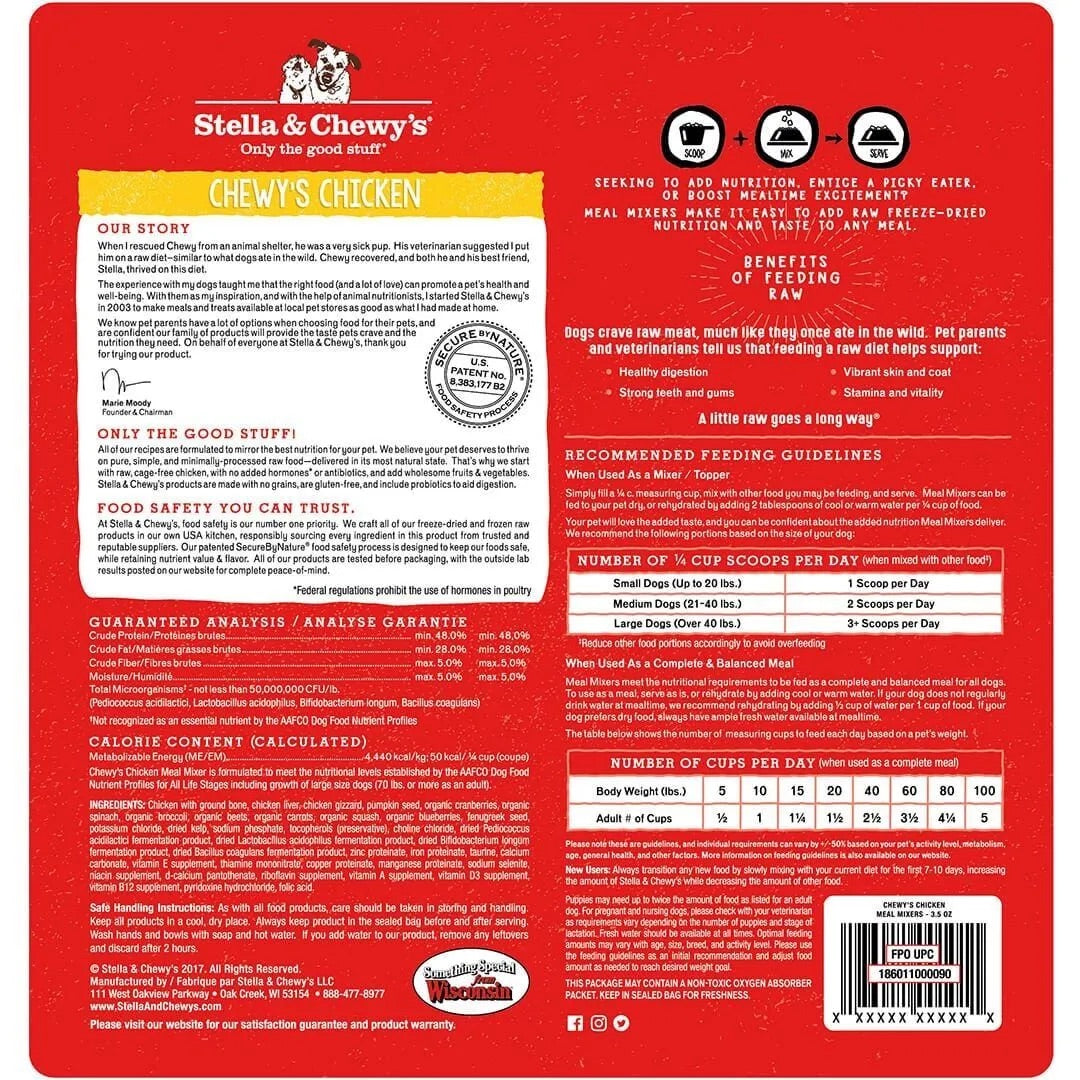 Stella & Chewy's Freeze Dried Meal Mixers Chicken Dog Food (35oz)