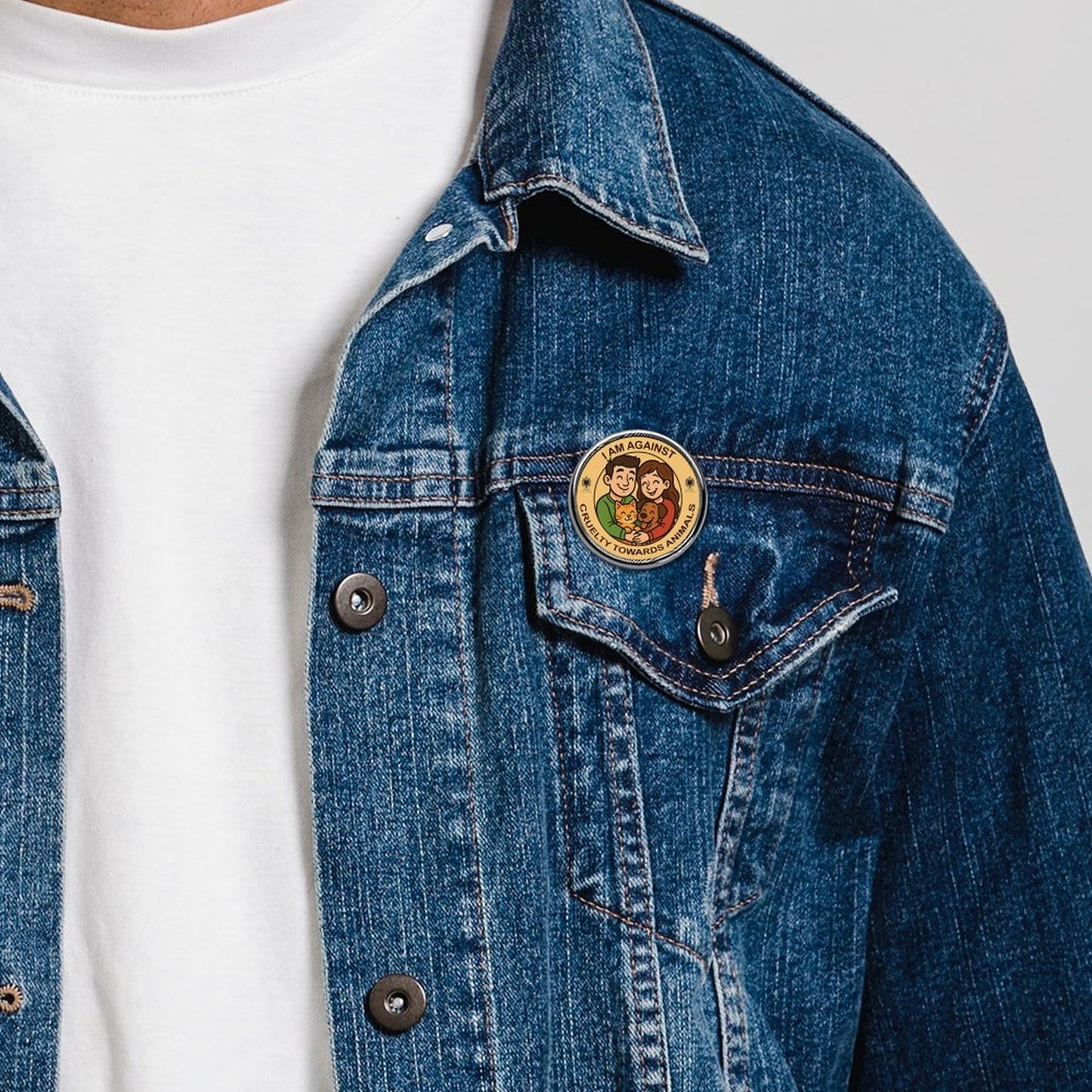 SPF Round Badge - Against Animal Cruelty/Research