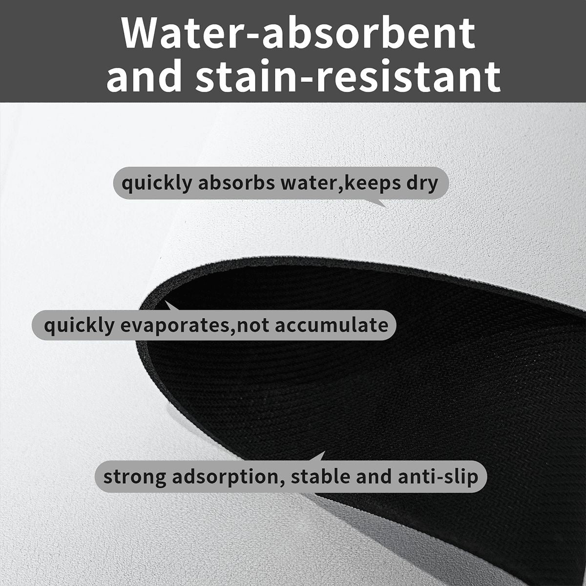 SPF Leather Waterproof Dog Food Mat - Black