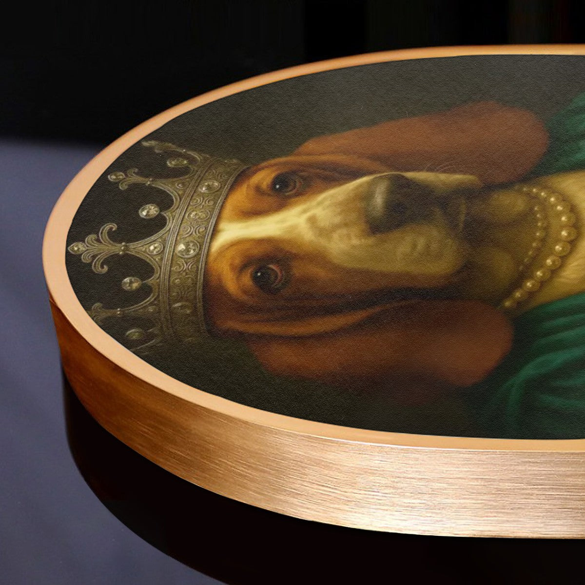 SPF Arched Canvas Prints Wall Art (Basset hound)