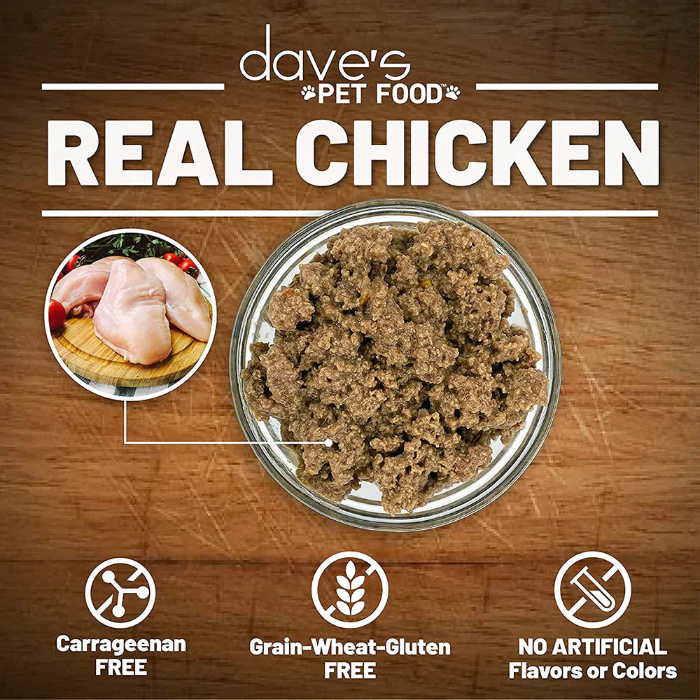 Dave's 95% Naturally Healthy Grain Free Chicken Formula Wet Cat Food (5.5oz)