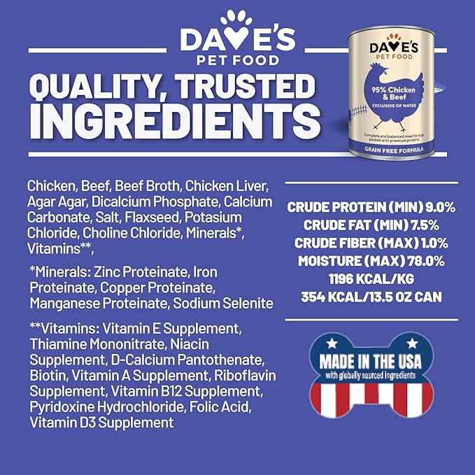 Dave's 95% Premium Meats Chicken & Beef For Dogs (13oz)