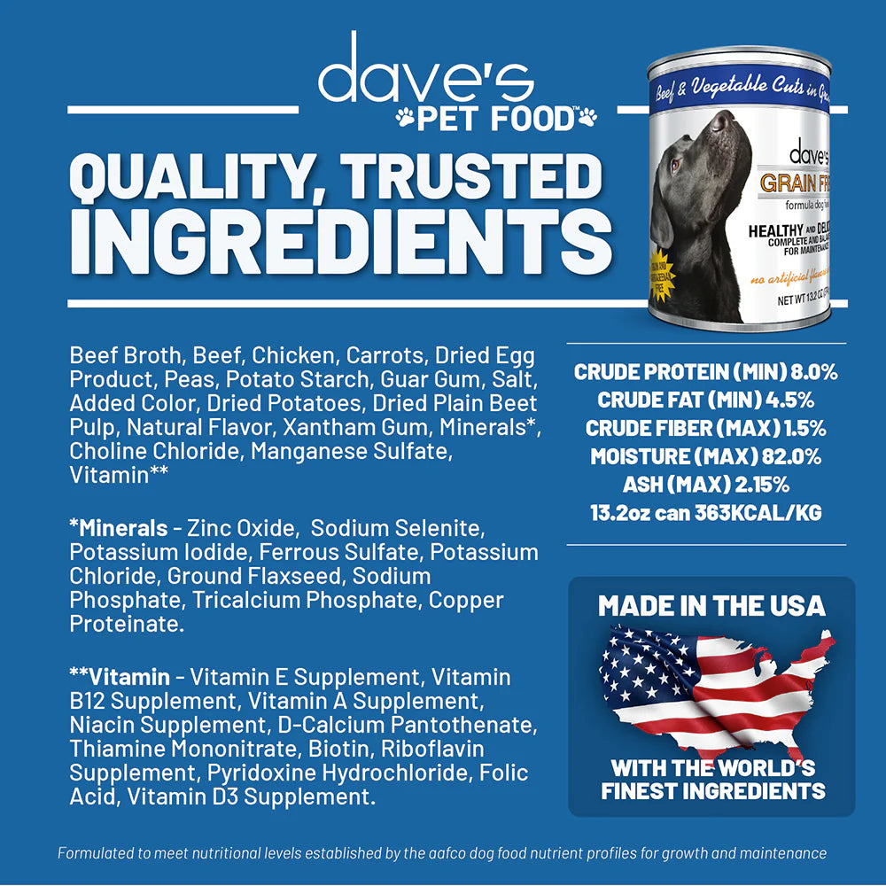 Dave's Stewlicious Beef & Vegetable Stew For Dogs (13.2oz)