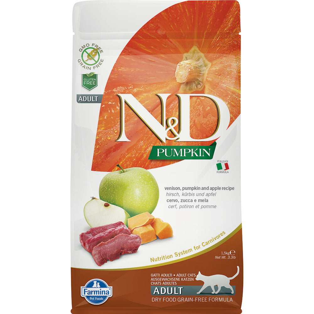 Farmina N&D Pumpkin Venison & Apple Grain Free Dry Cat Food (3.3lb)