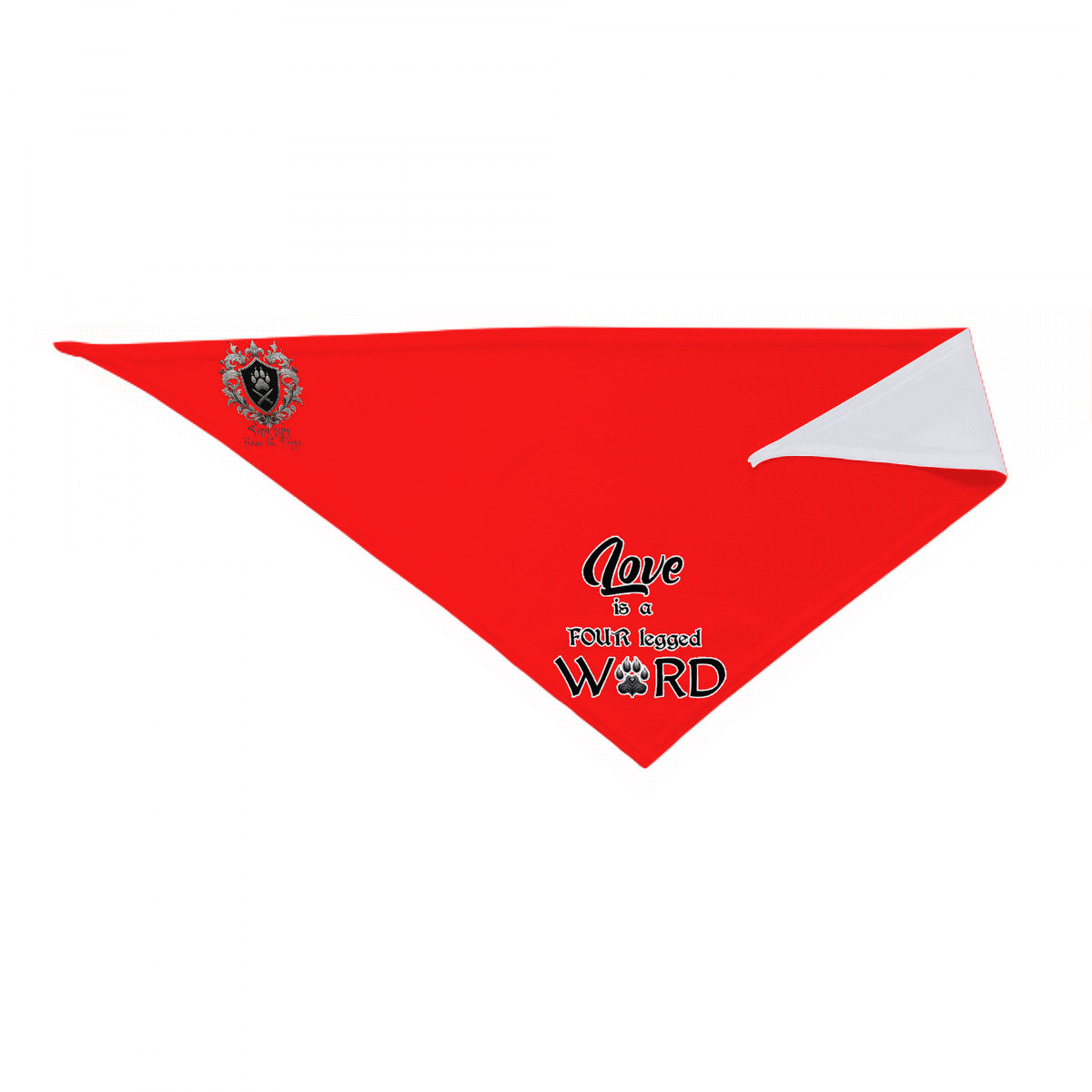 SPF Pet Decorative Triangle Scarf (red - Love is a four-legged word)