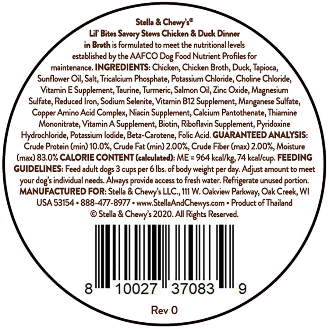 Stella & Chewys Lil Bites Stew Chicken & Duck Dog Food (2.7oz)