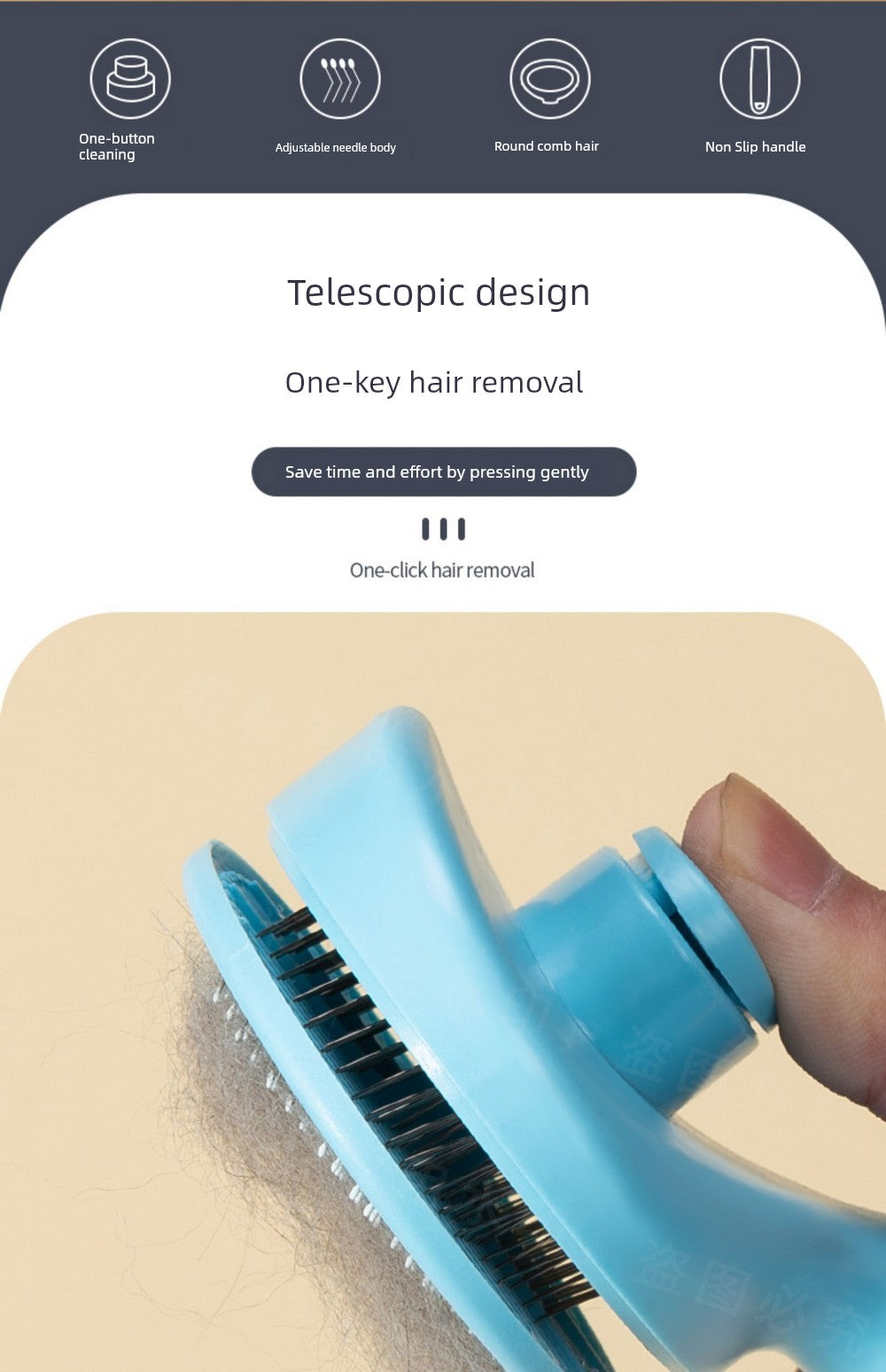 Cat Comb Floating Hair Comb Hair Brush Dog Hair Removal Cat Petting Handy Gadget Cleaning Long Hair Special Pet Cat Supplies