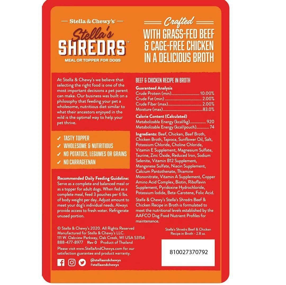 Stella & Chewys Shredrs Beef & Chicken Dog Food (2.8oz)