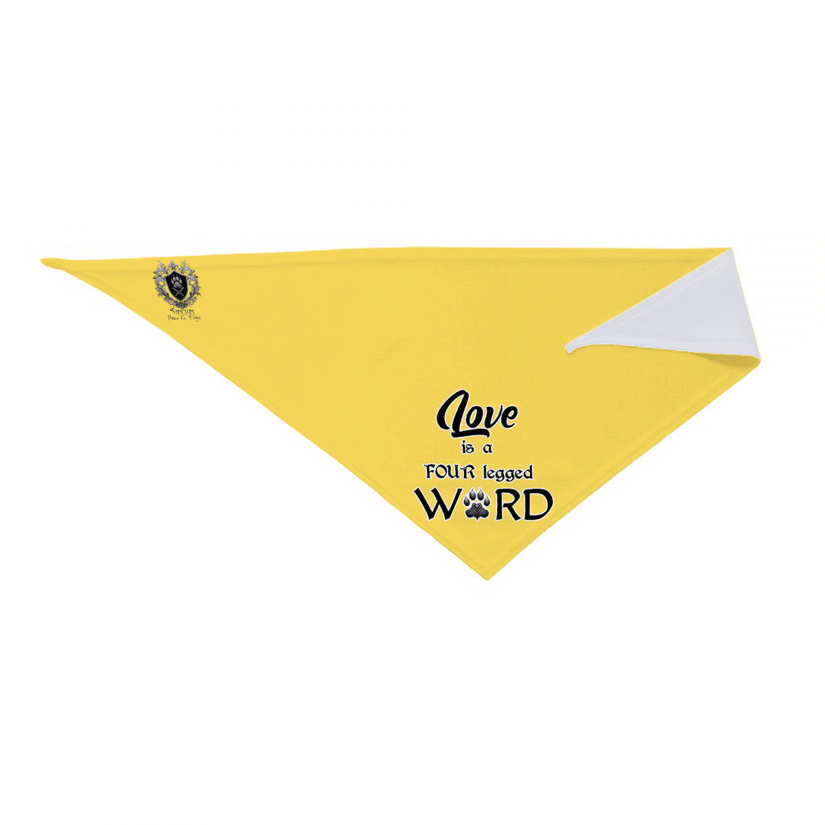 SPF Pet Decorative Triangle Scarf (yellow - love is a four-legged word)