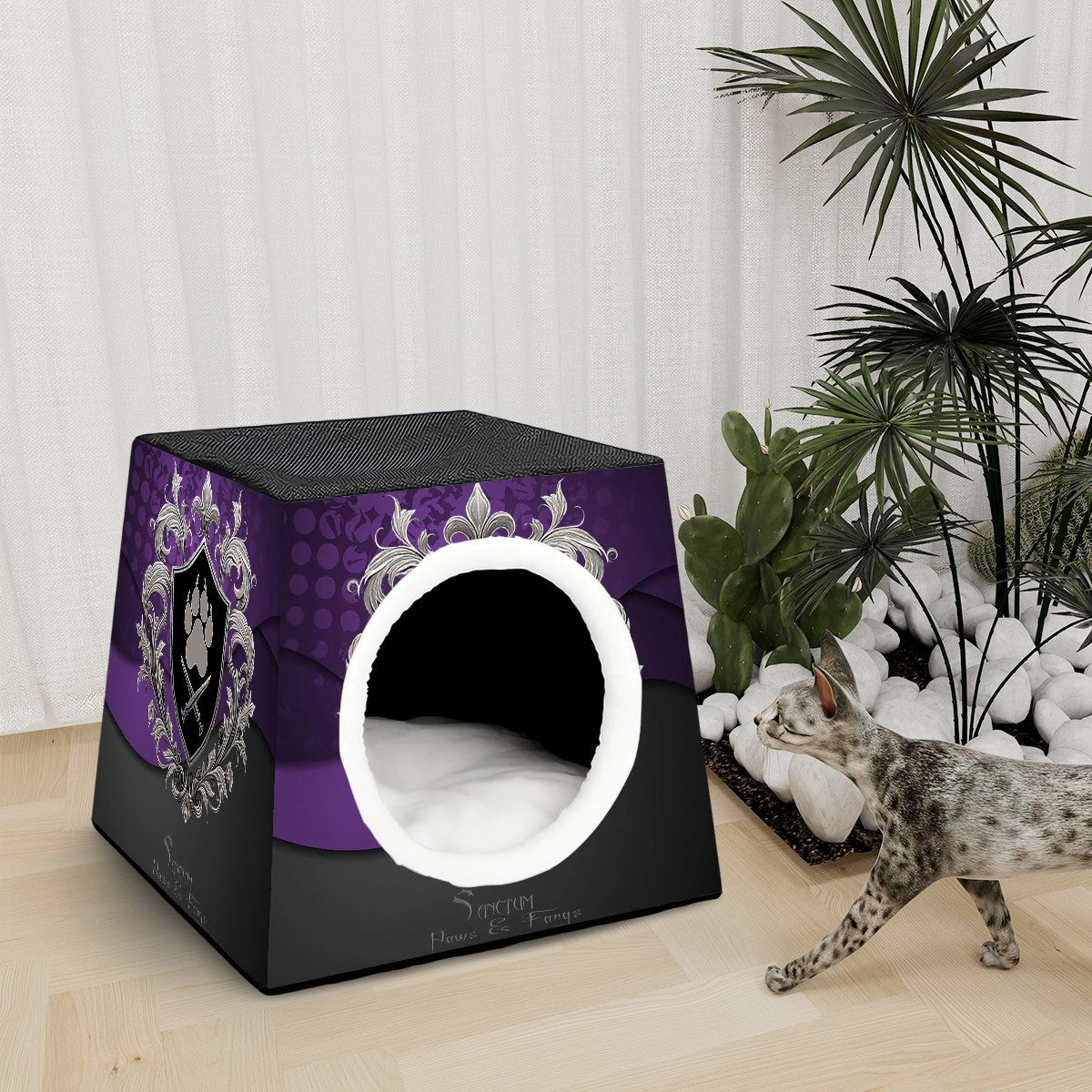 SPF Space Capsule Pet Bed - Purple & Black