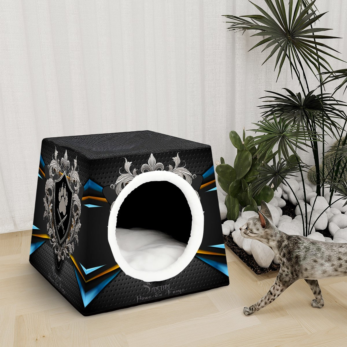 SPF Space Capsule Pet Bed - Black, Yellow & Turquoise