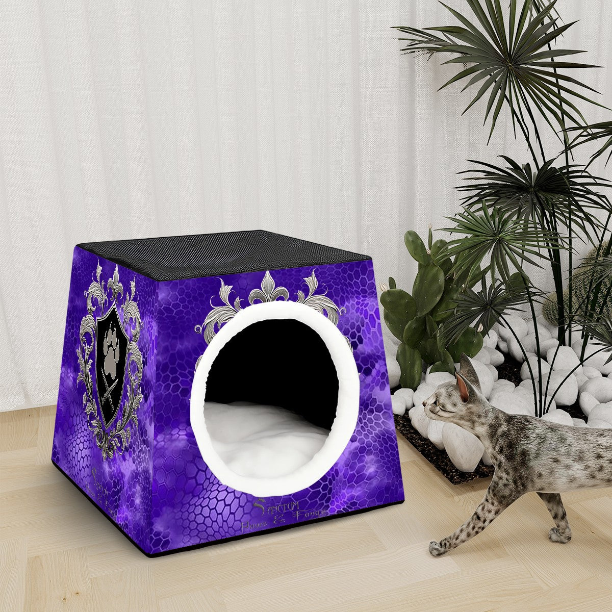 SPF Space Capsule Pet Bed - Purple Hexagon