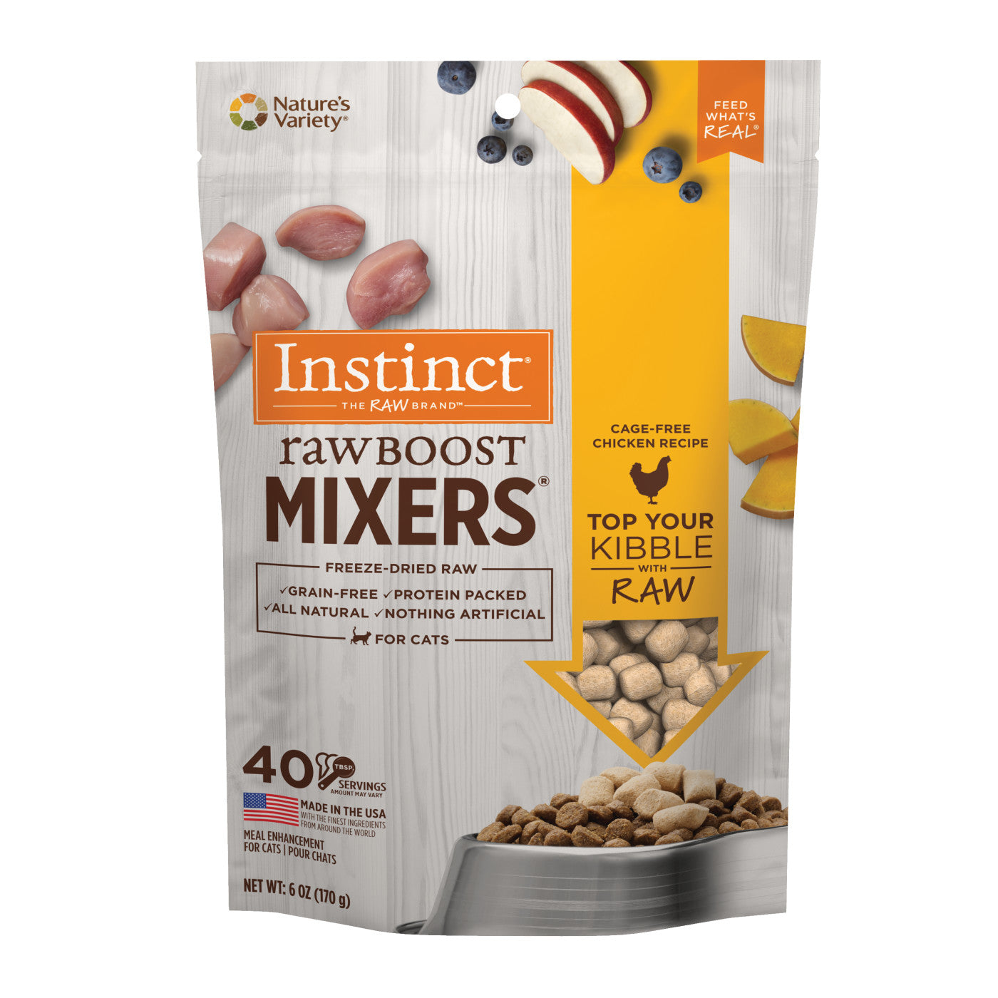 Instinct All Life Stages Raw Boost Freeze Dried Chicken Cat Food Mixers (6oz)