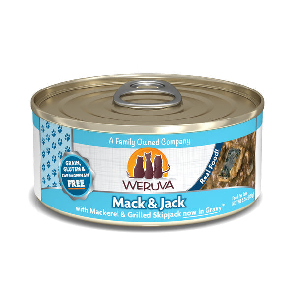 Weruva Adult Mack and Jack Mackerel and Skipjack in Gravy Cat Food (5.5oz)