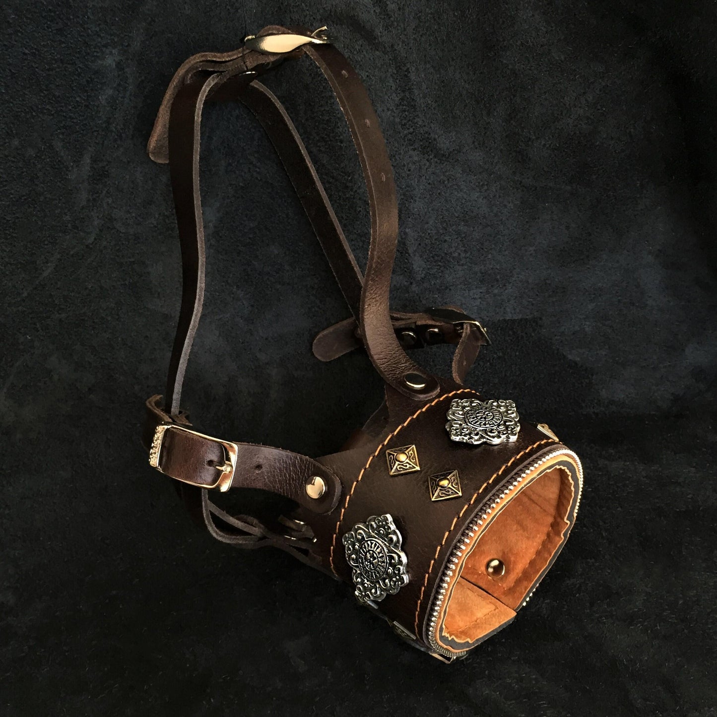 Premium Pet Guardian Gear: The "Aztec" leather muzzle - Sanctum Paws and Fangs