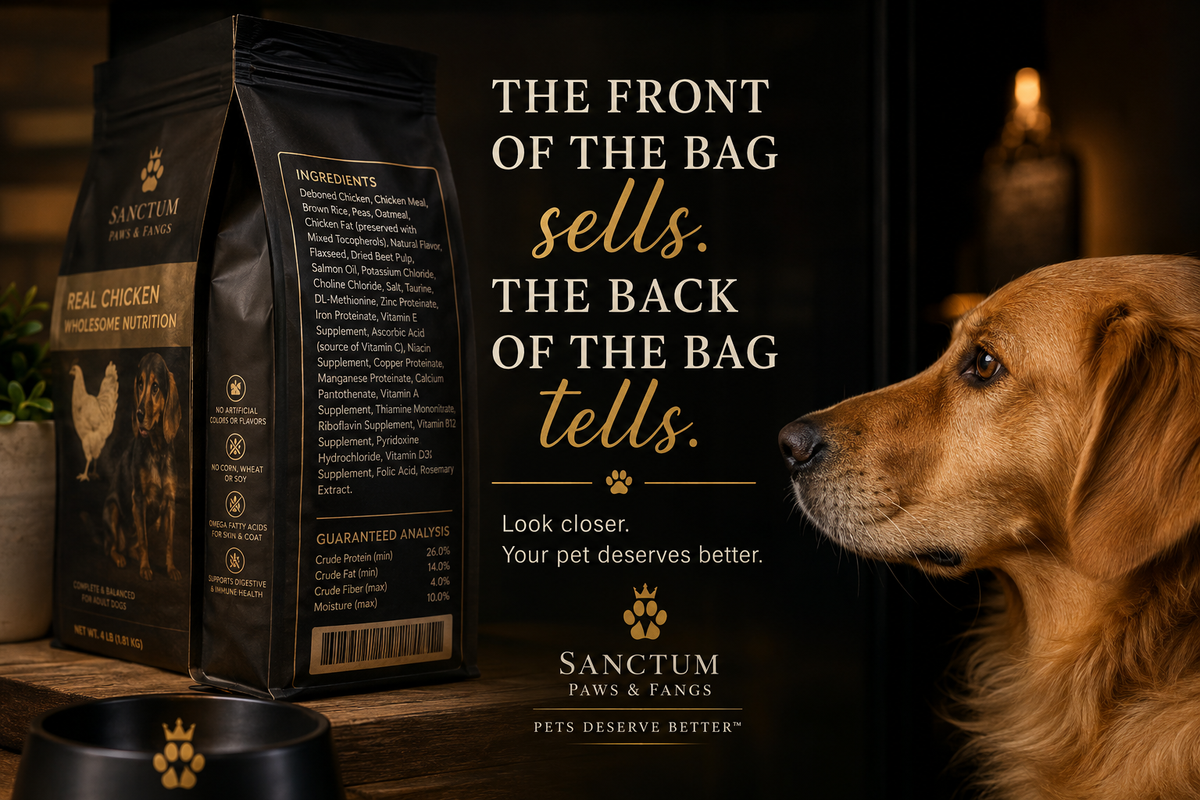 The Front Of The Bag Sells. The Back Of The Bag Tells.