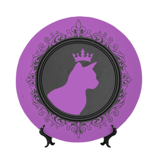 SPF Decorative Plate (King Cat Outline) - Purple