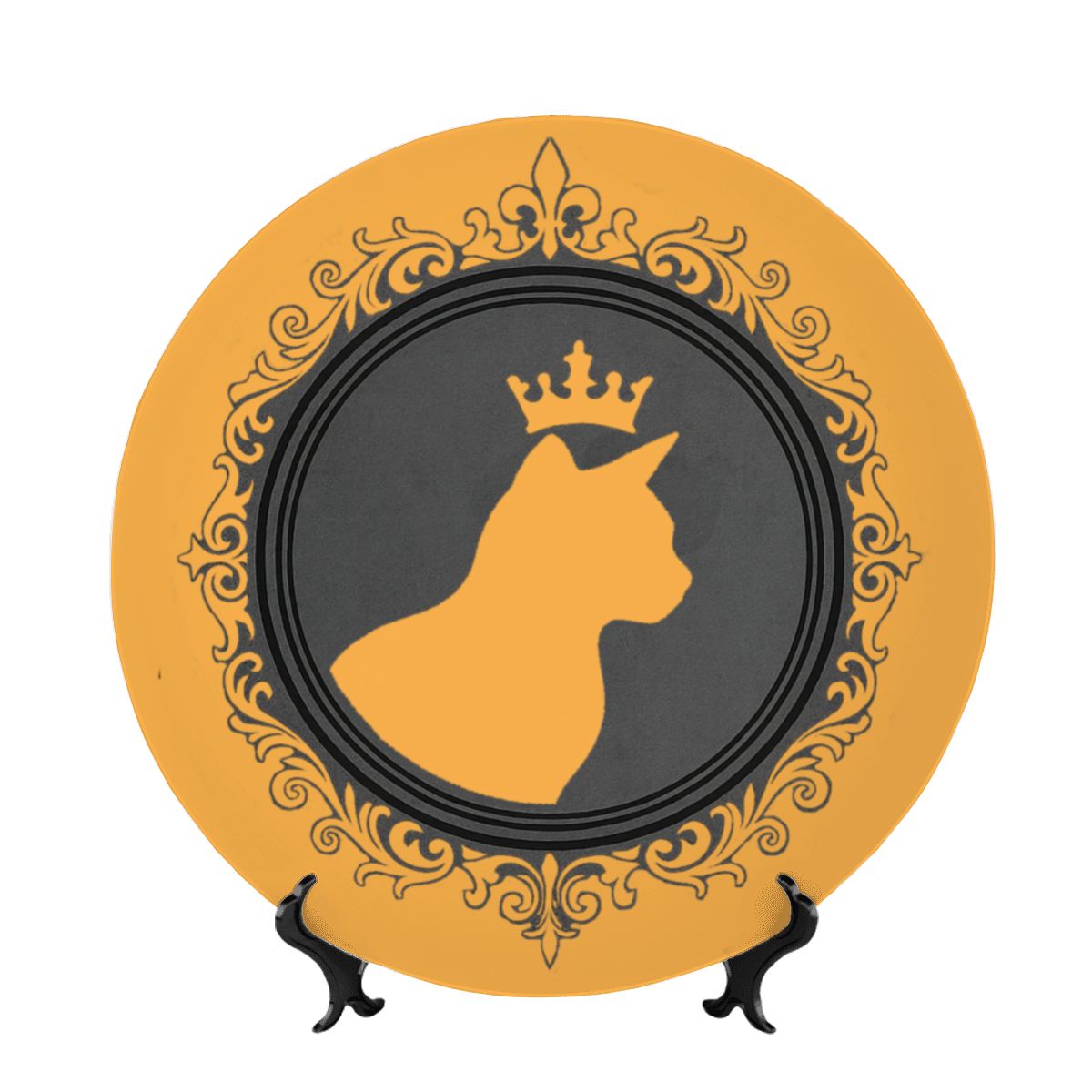 SPF Decorative Plate (King Cat Outline) - Orange