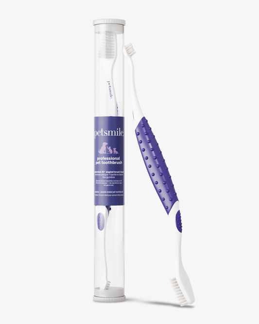 Professional Pet Toothbrush - Patented 45° Dual-Ended Brush Head