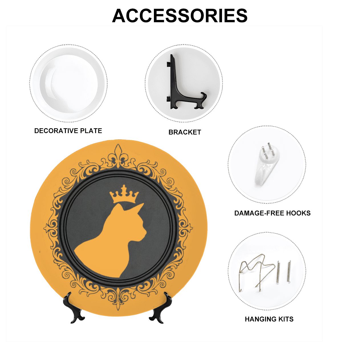 SPF Decorative Plate (King Cat Outline) - Orange