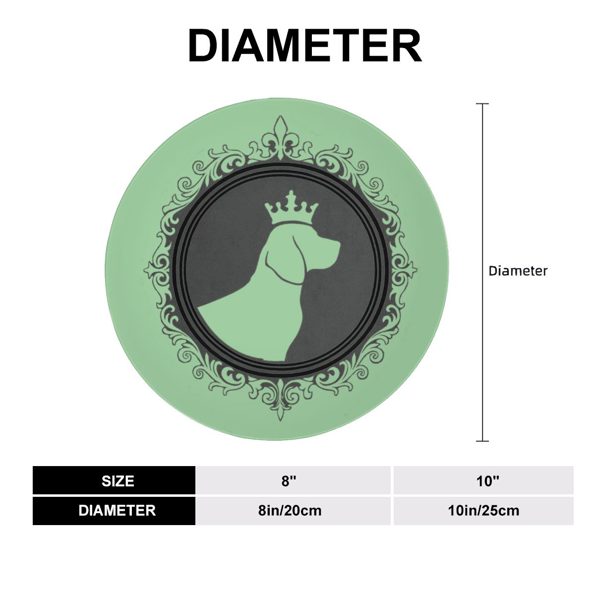 SPF Decorative Plate (King Dog Outline) - Green
