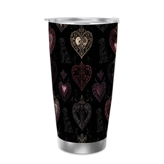 Dogs Love Travel Coffee Mug with Single Silver Edge (20oz) (Collection-2)