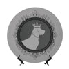 SPF Decorative Plate (King Dog Outline) - Grey