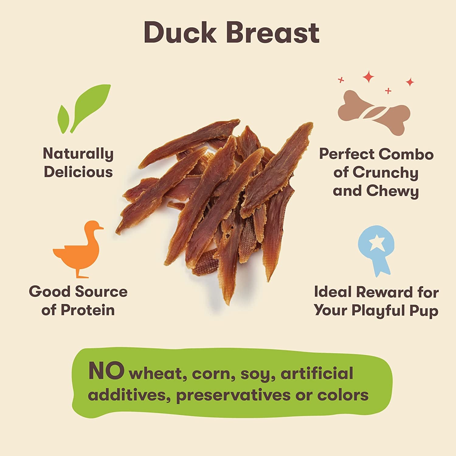 Savory Duck Breast Jerky Dog Treats - 16 Ounce Pack
