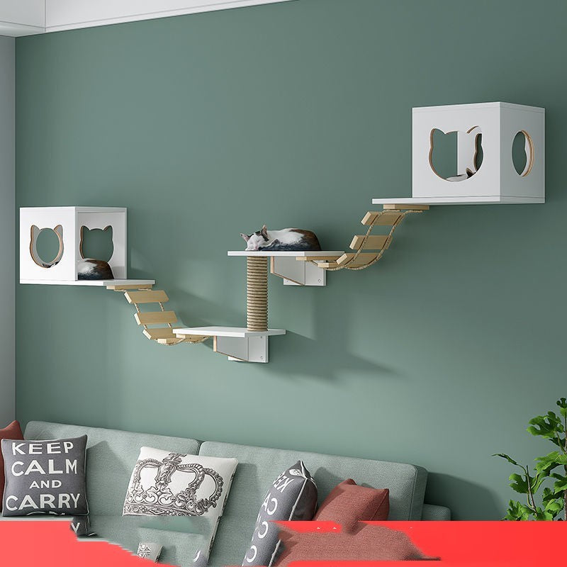 Solid Wood Cat Wall Hanging Condo