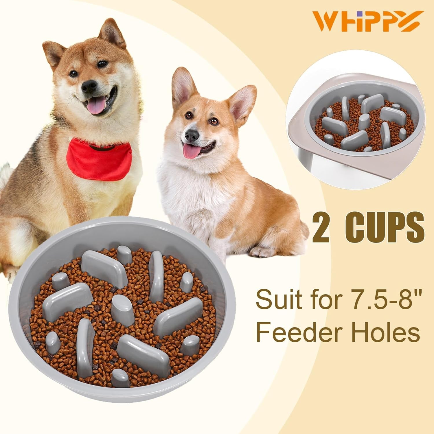 Interactive Dog Bowl Slow Feeder - BPA-Free Fun Maze Puzzle for Healthy Eating, Non-Slip Design, Fits Elevated Feeders, 600ml Capacity