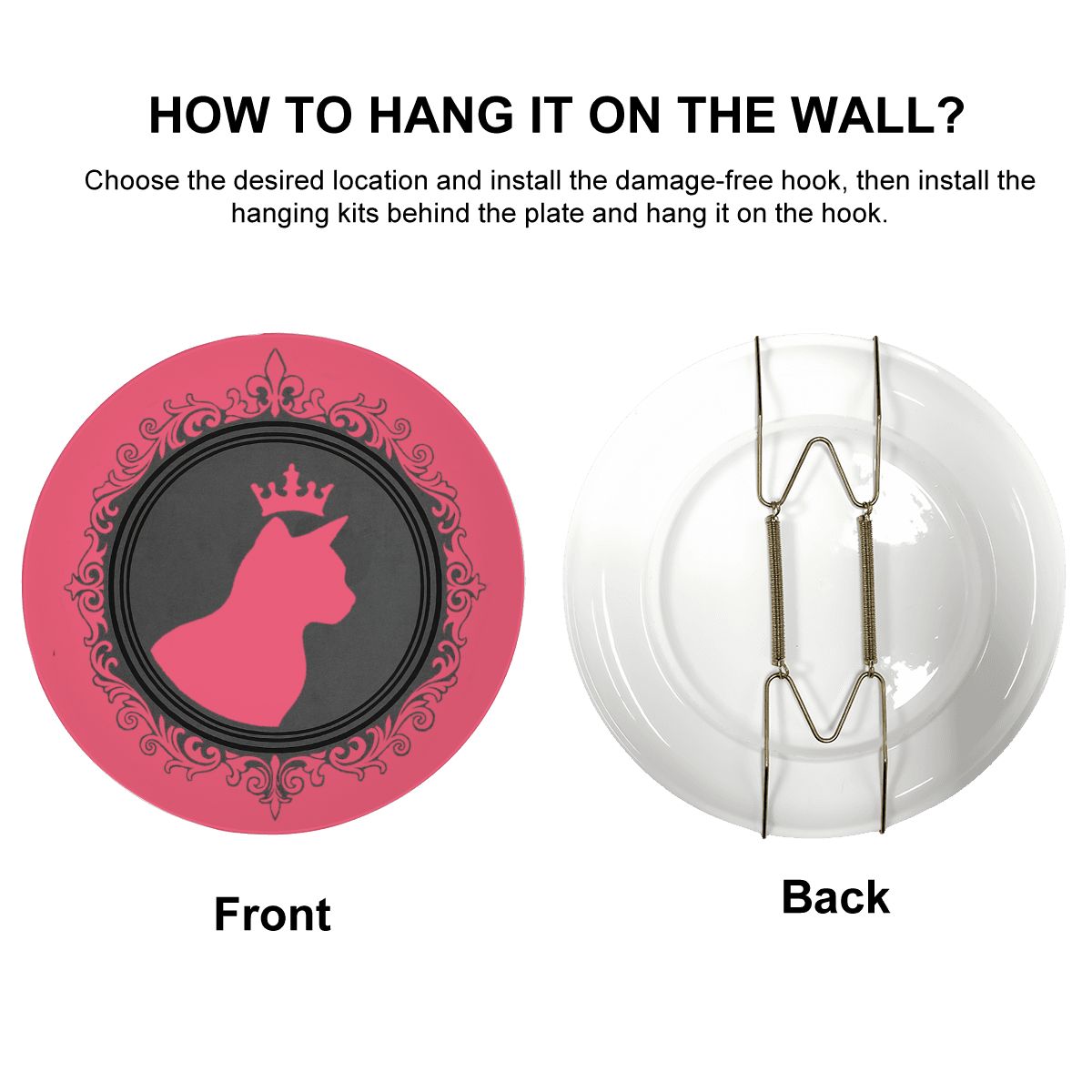 SPF Decorative Plate (King Cat Outline) - Rose