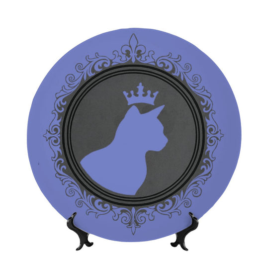 SPF Decorative Plate (King Cat Outline) - Navy Blue