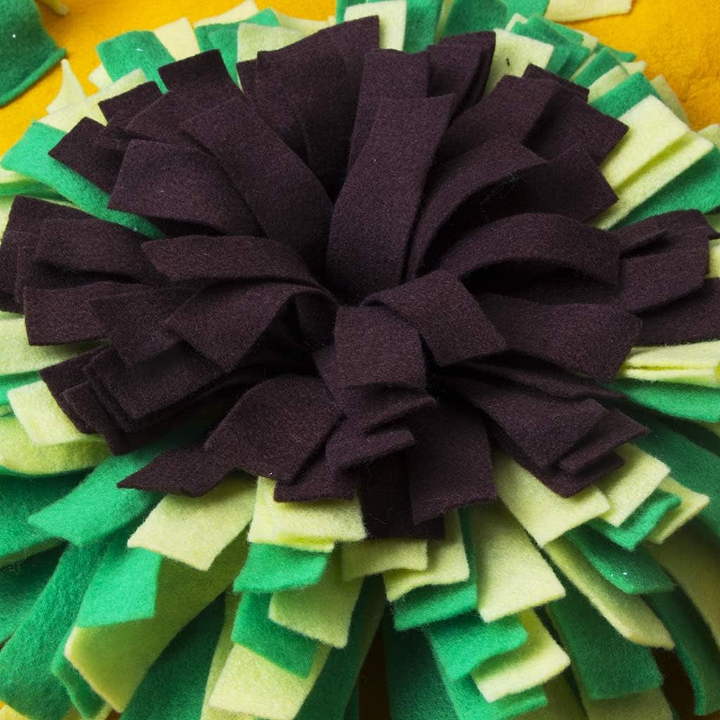 Interactive Dog Snuffle Mat - Machine Washable Foraging Activity Mat for Stress Relief (Yellow-Green)