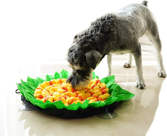 Sunflower Snuffle Mat for Dogs - Engaging Canine Enrichment Toy for Slow Feeding & Fun Games, Durable & Washable for Small to Large Breeds