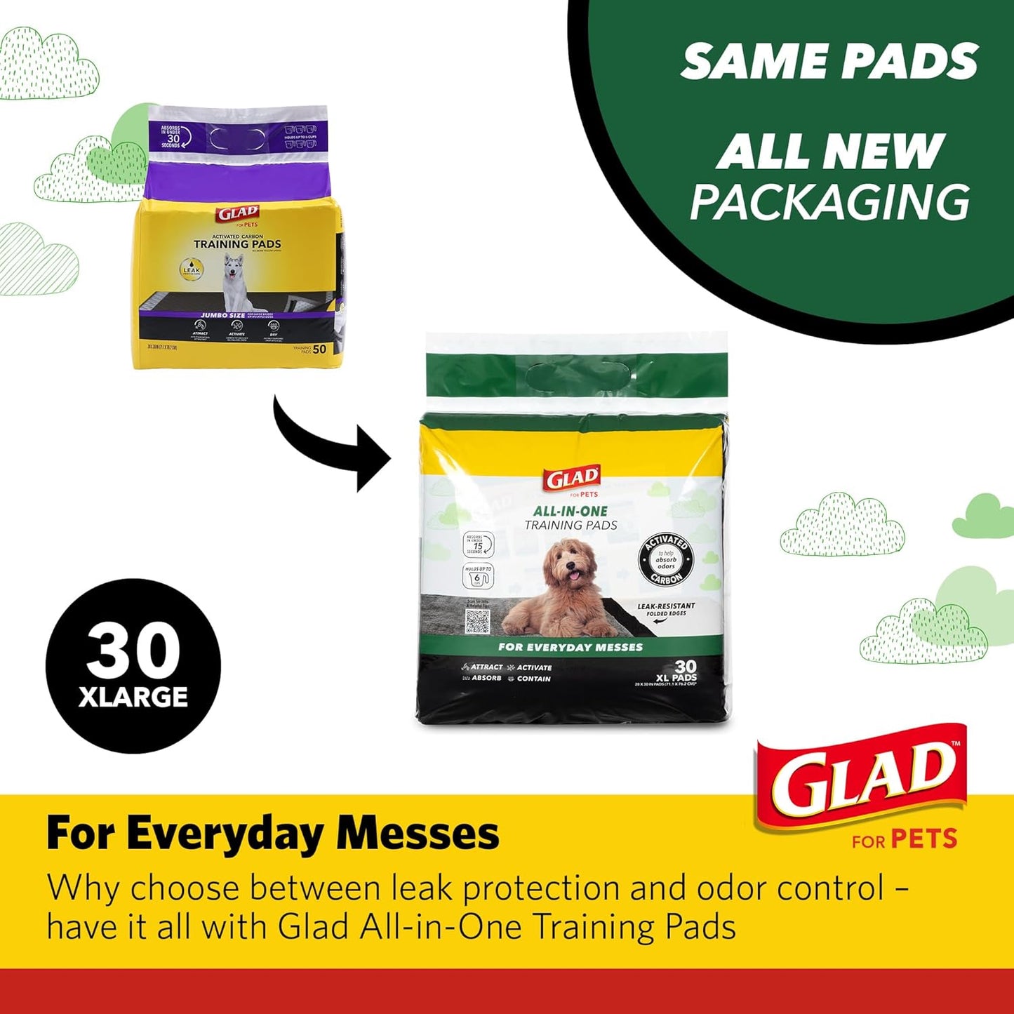 for Pets Extra Large Charcoal Dog Training Pads - Absorbent Disposable Pee Pads for Dogs, Cats & Puppies - Jumbo-Size Potty Pads That Neutralize Urine Instantly - 30 Count Pet Supplies