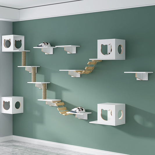 Solid Wood Cat Wall Hanging Condo