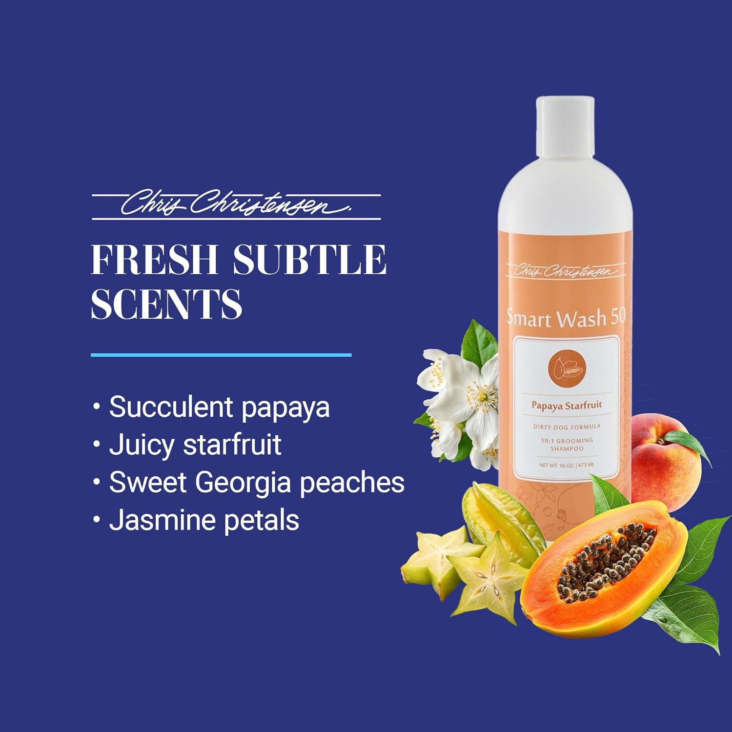 Smartwash50 Ultra Concentrated Dog Shampoo, Makes up to 50 Bottles, Groom like a Professional, Delightfully Fragranced, Suitable for All Coats, Made in the USA (Papaya - Starfruit)