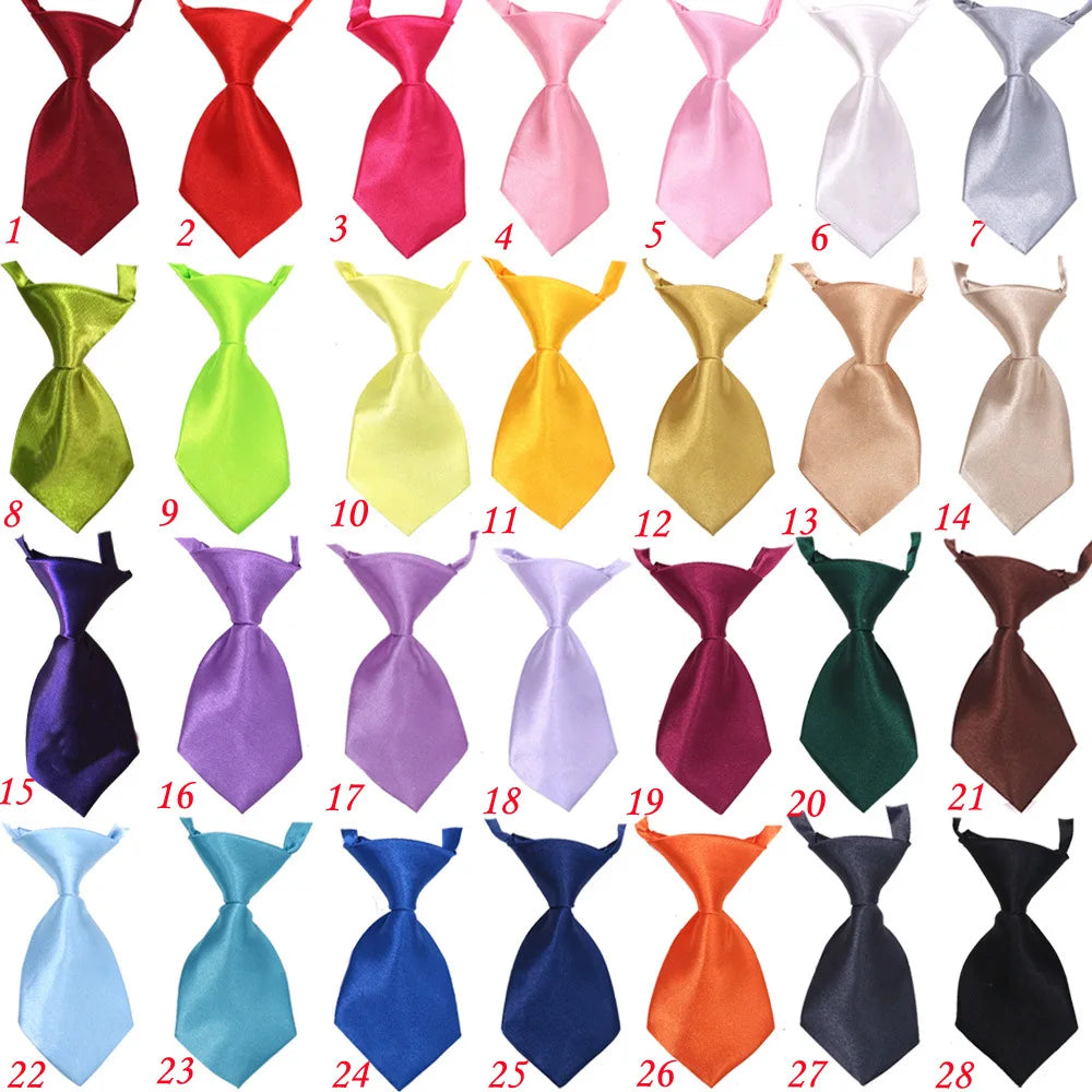 30/50/100PCS Wholesale Pet Necktie for Dogs Solid Color Printed Adjustable Puppy Bowtie Dog Bow Tie Pet Grooming Accessories