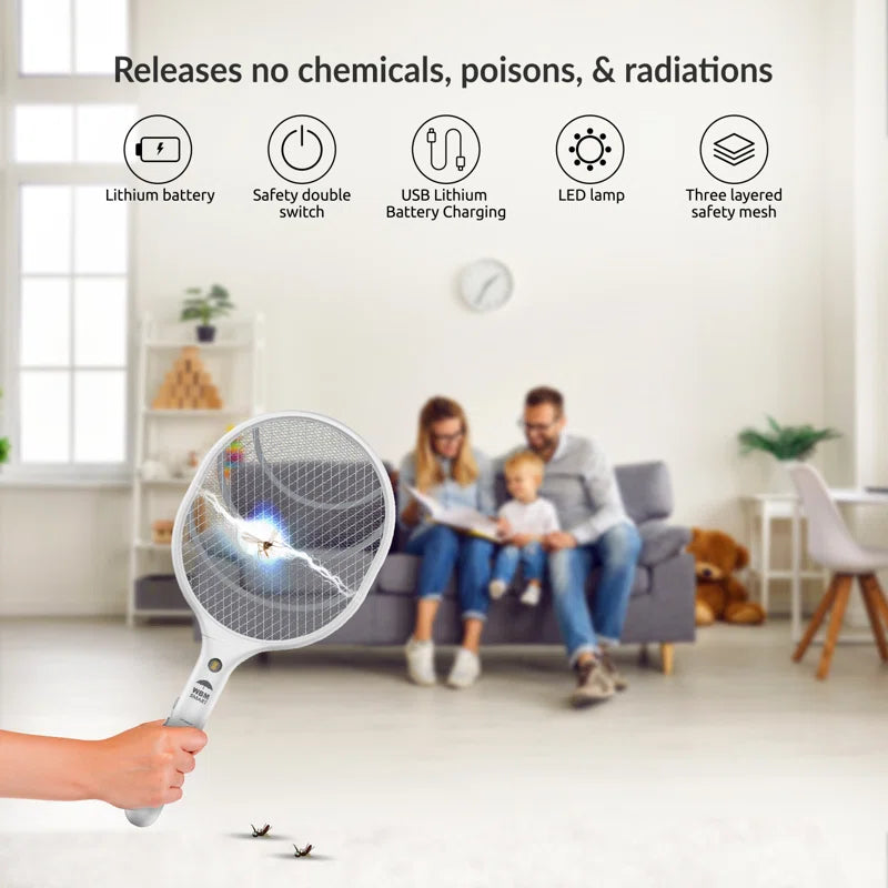 Rechargeable Electric Fly Swatter Racket - 2 Pack Bug Zapper for Ultimate Insect Control