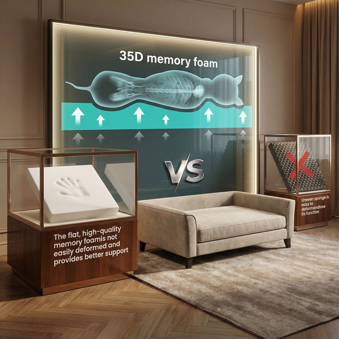 WarmCare Orthopedic Heated Dog Bed