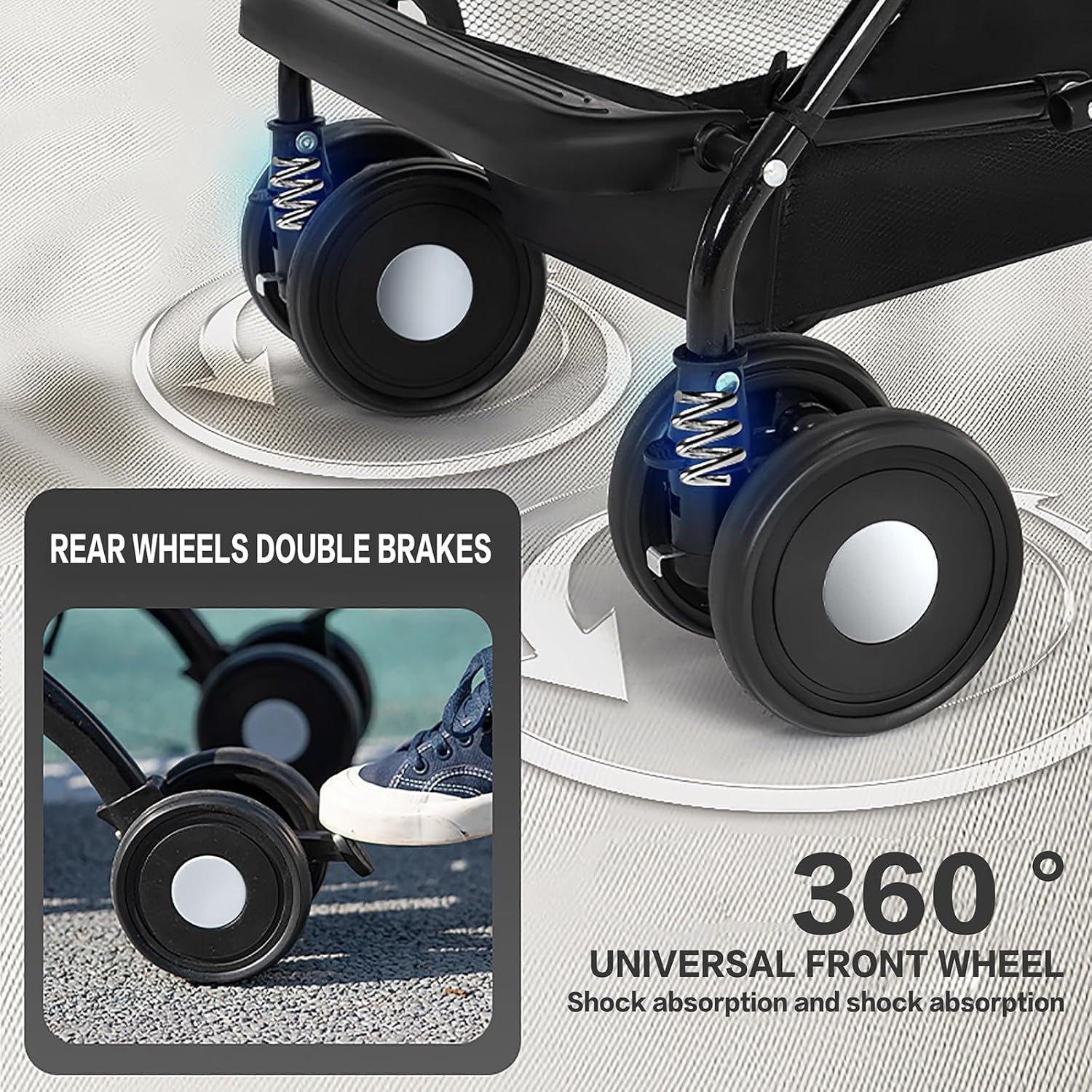 3 in 1 Dog Stroller 4 Wheels Folding Pet Stroller with Detachable Carrier Multifunction Dog Travel Carrier Portable Pet Jogging Stroller for Medium Small Dogs Cats (Blue)