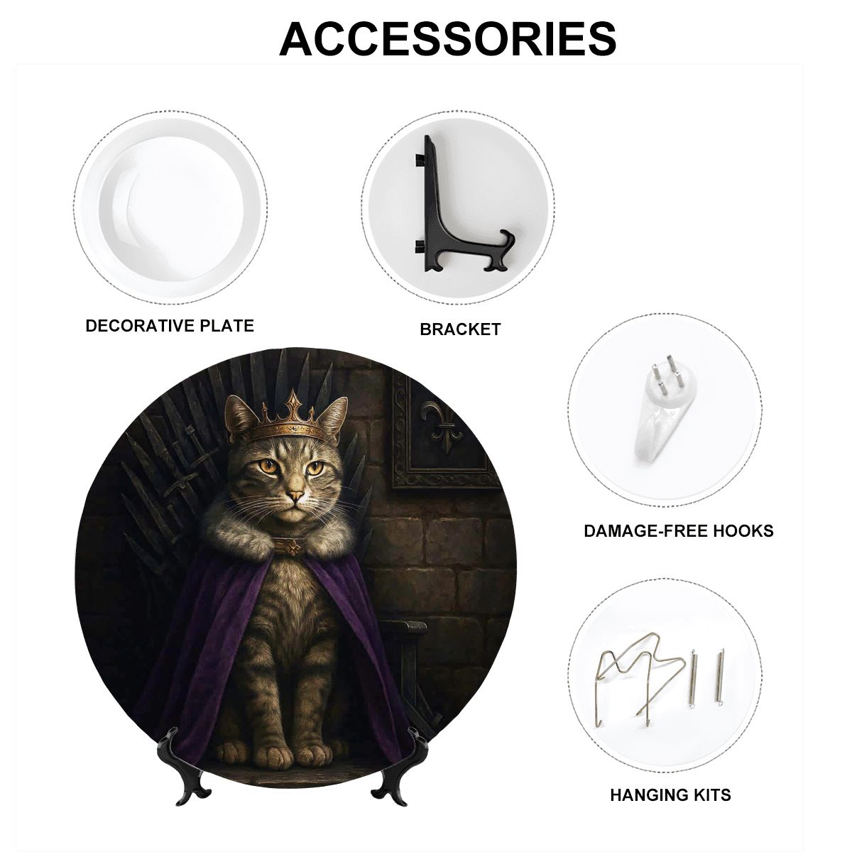 SPF Decorative Plate (Royal Collection) - Domestic Shorthair/Tabby 2