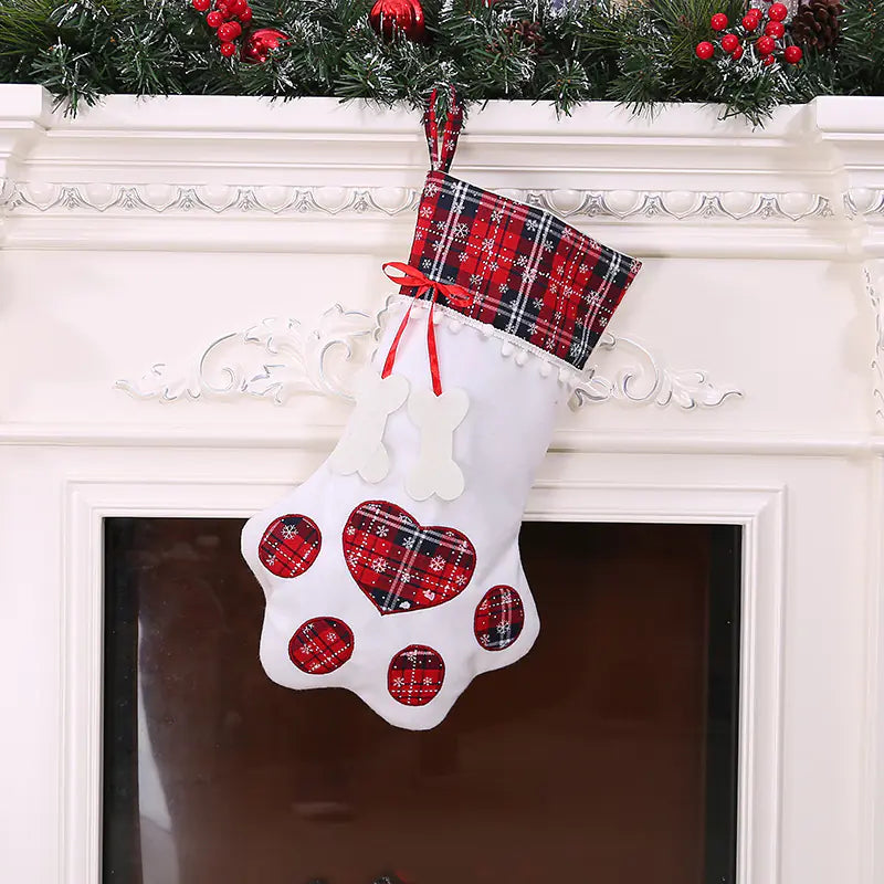 Paw Print Holiday Stocking