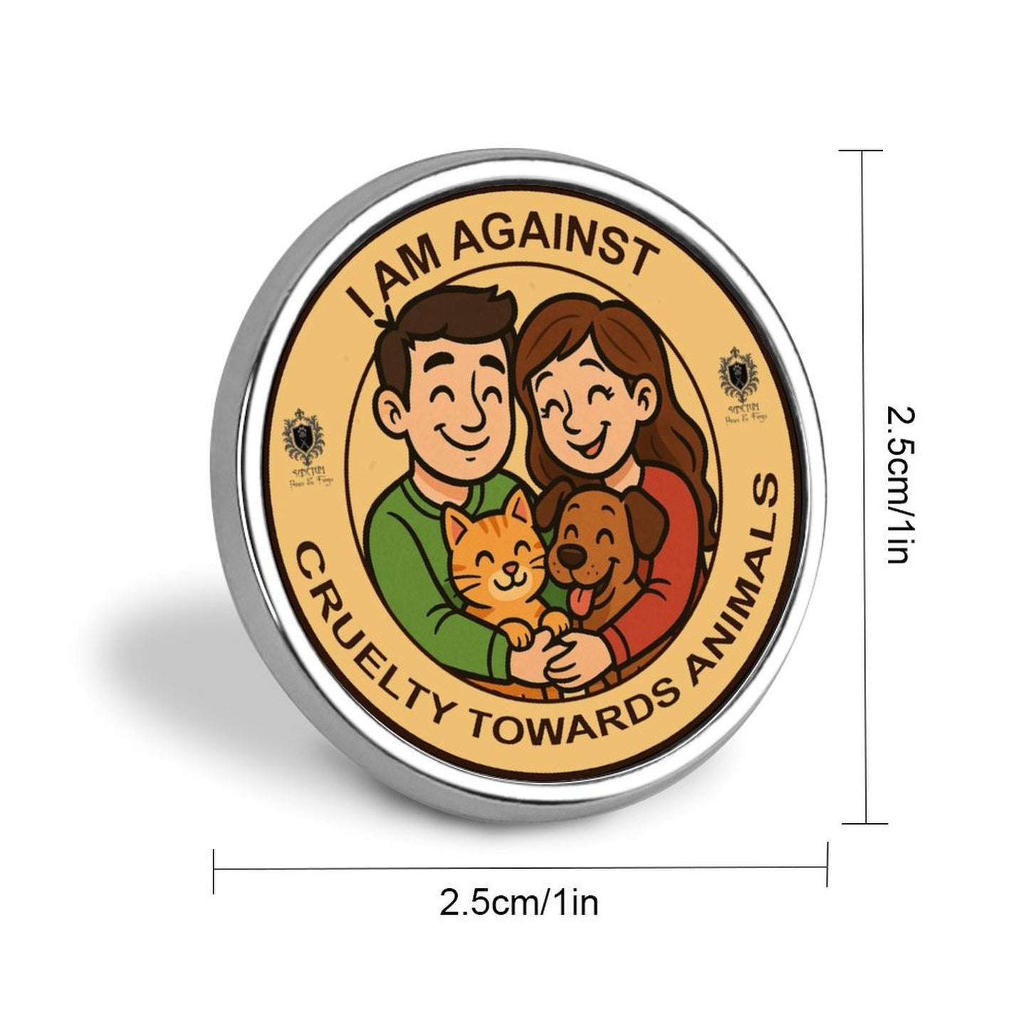 SPF Round Badge - Against Animal Cruelty/Research