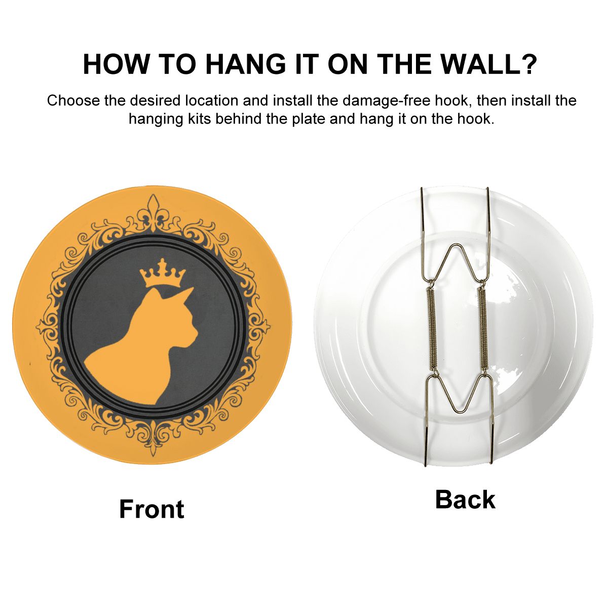 SPF Decorative Plate (King Cat Outline) - Orange