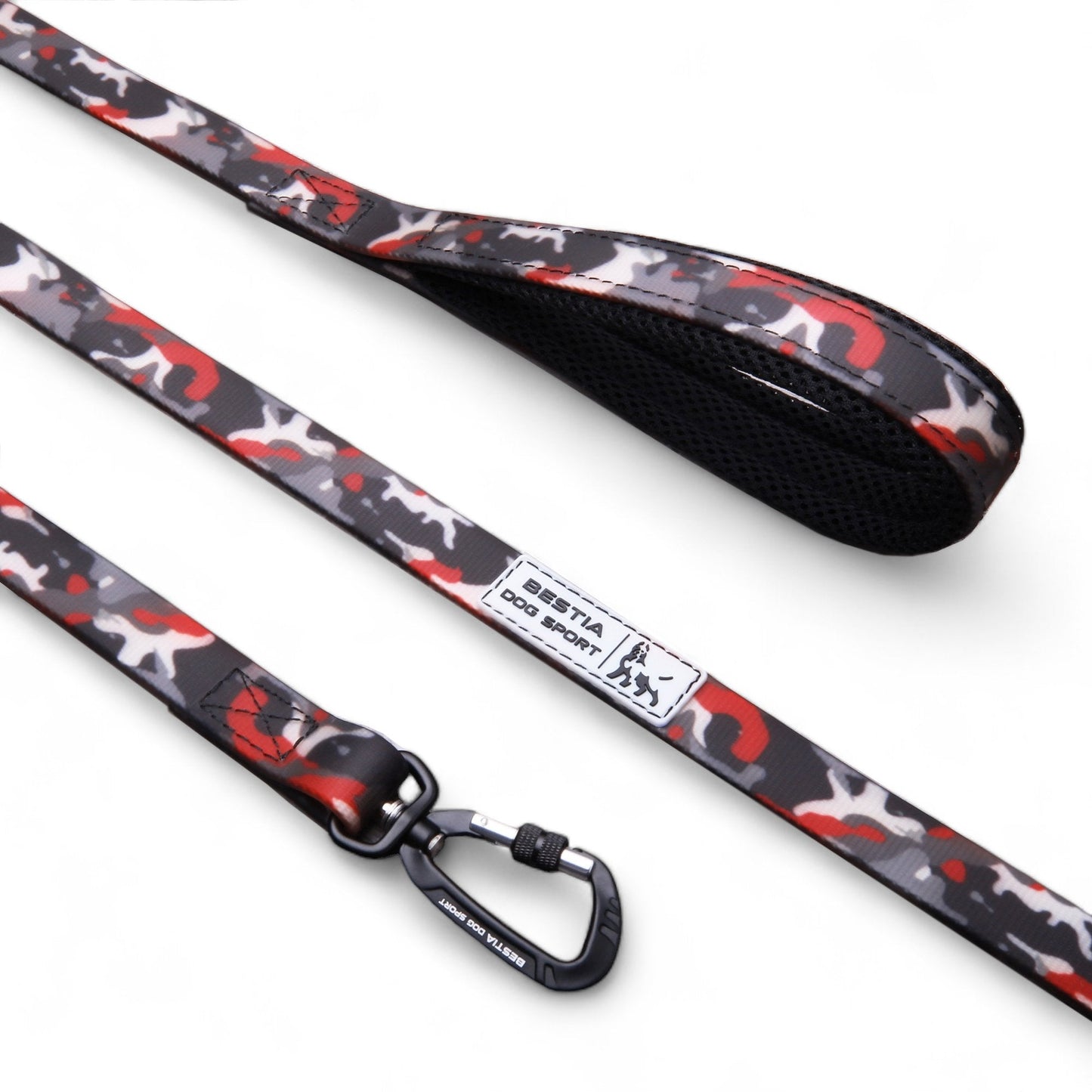 Premium Pet Guardian Gear: Bestia Dog Sport Tactical Leash Red Camo - Sanctum Paws and Fangs