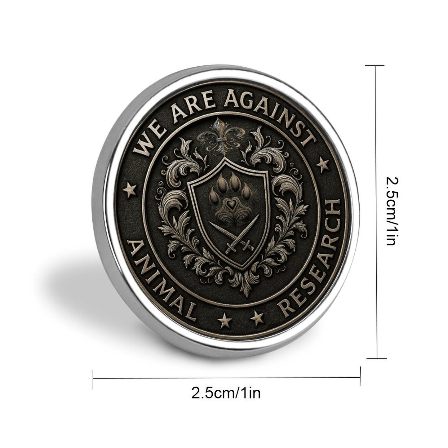 SPF Round Badge - Against Animal Cruelty/Research